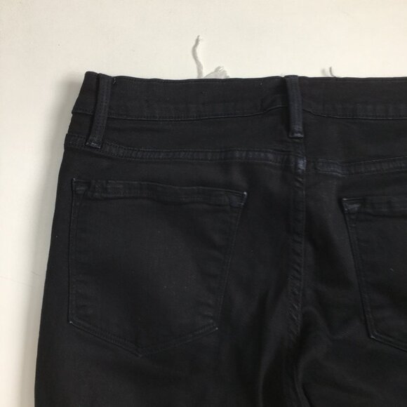 FRAME Denim Le Skinny De Jeanne Film Noir Black Wash Distressed Slim Fit Jeans - Picture 10 of 11